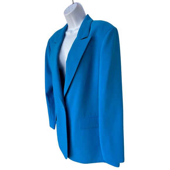 Amanda Uprichard Bright Blue Reggie Oversize Blazer w Peak Lapels size M - Picture 4 of 10